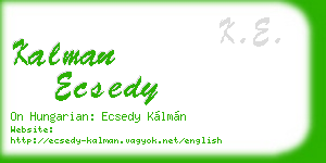 kalman ecsedy business card