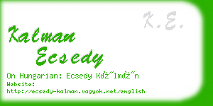 kalman ecsedy business card